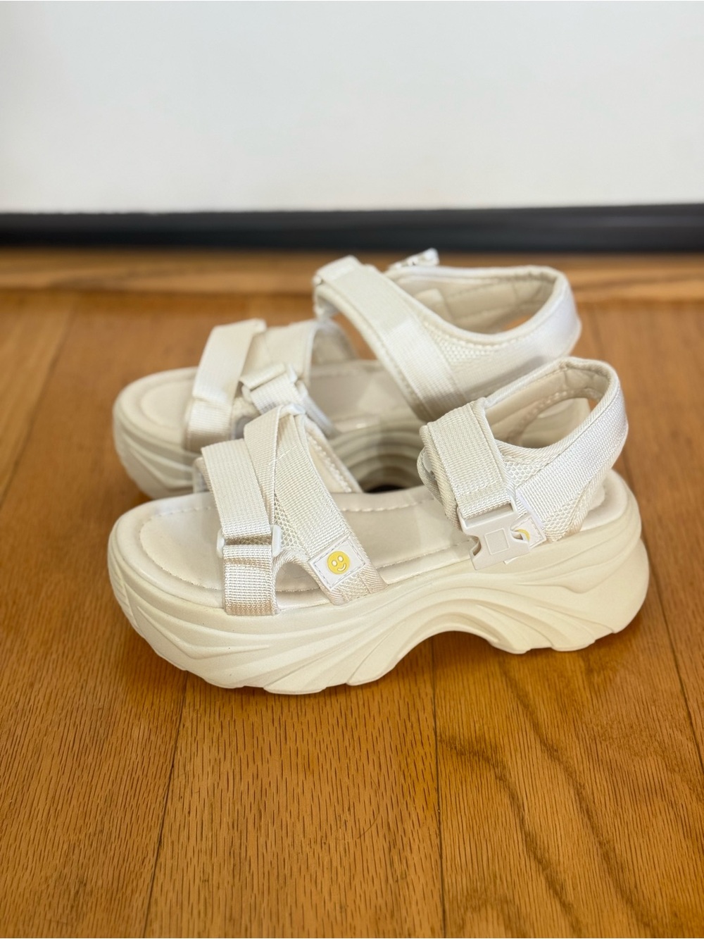 Platform Sport Sandals - Cream Women's Strappy Sandals